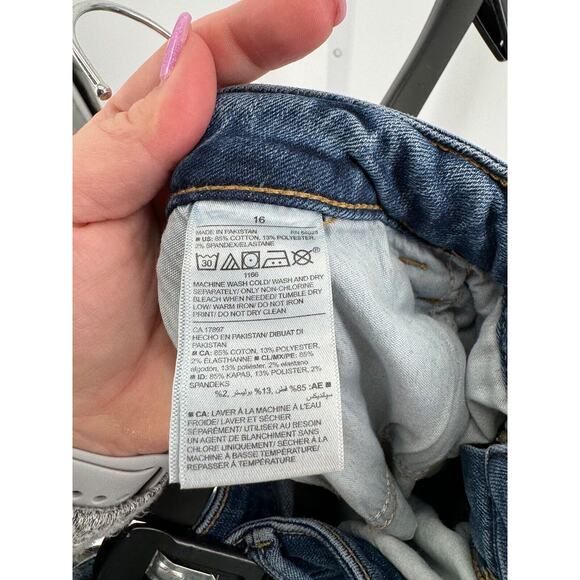 Old Navy Women's Blue Medium Wash Distressed High-Rise Skinny Jeans Size 16 - Picture 5 of 5